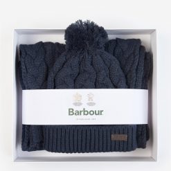Highgate Cable Beanie and Scarf Set - Navy