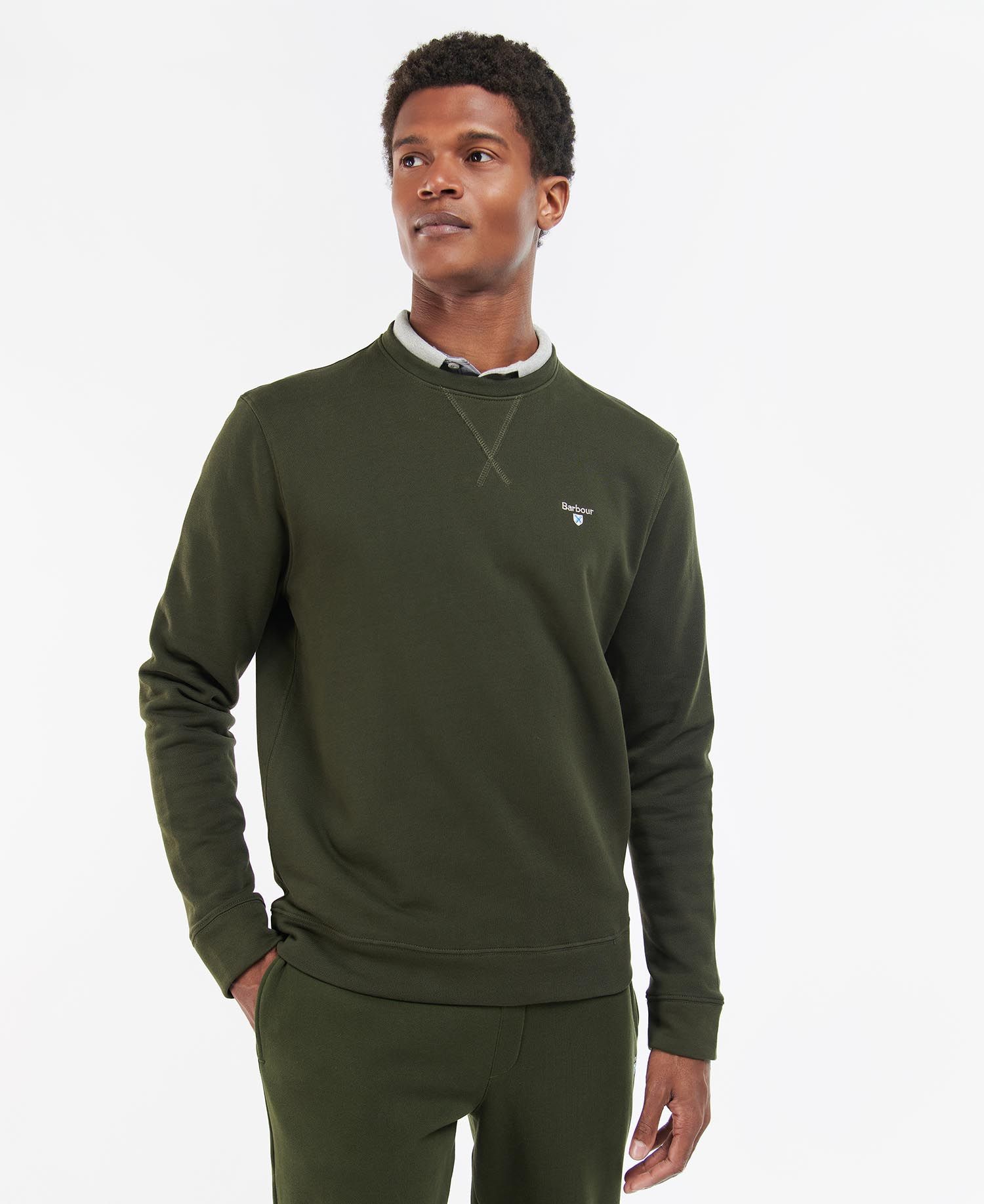 Barbour Ridsdale Crew Neck Sweatshirt - Forest - Ruffords Country Store