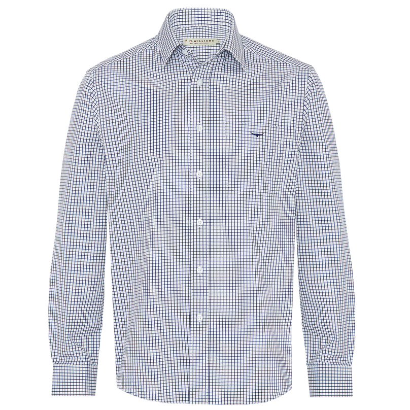 R.M Williams Collins Shirt - Navy/White - Ruffords Country Store