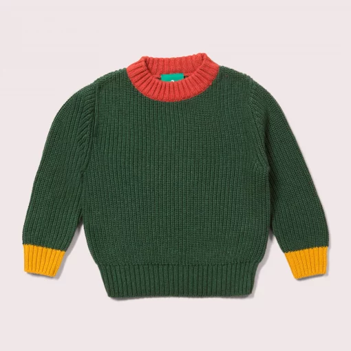 Little Green Radicals Olive Snuggly Knitted Jumper