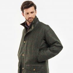 Barbour Wellesley Wool Jacket - Olive/Red Check