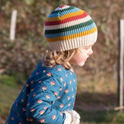 Little Green Radicals Rainbow Striped Knitted Beanie Hat