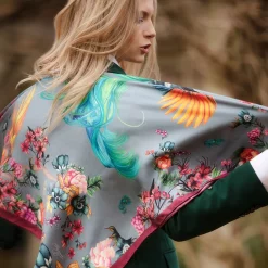 Airs & Graces Large Silk Scarf - Dove