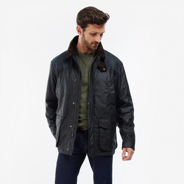 Barbour Findon Wax Jacket - Navy - Ruffords Country Store
