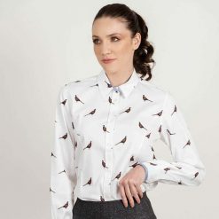 Layla Shirt - Embroidered Pheasants