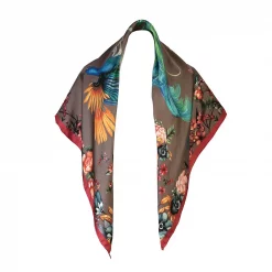 Airs & Graces Large Silk Scarf - Truffle