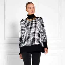 Kingsbury Cape Knit - Houndstooth