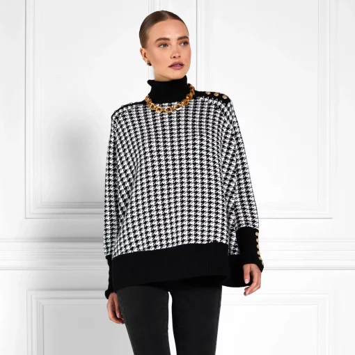 Kingsbury Cape Knit - Houndstooth