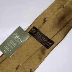 Standing Stag Silk/Wool Tie - Gold