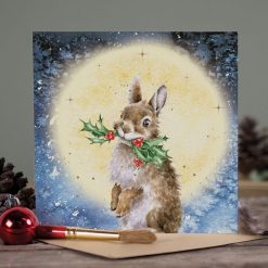 'By the Light of the Moon' Rabbit Christmas Card