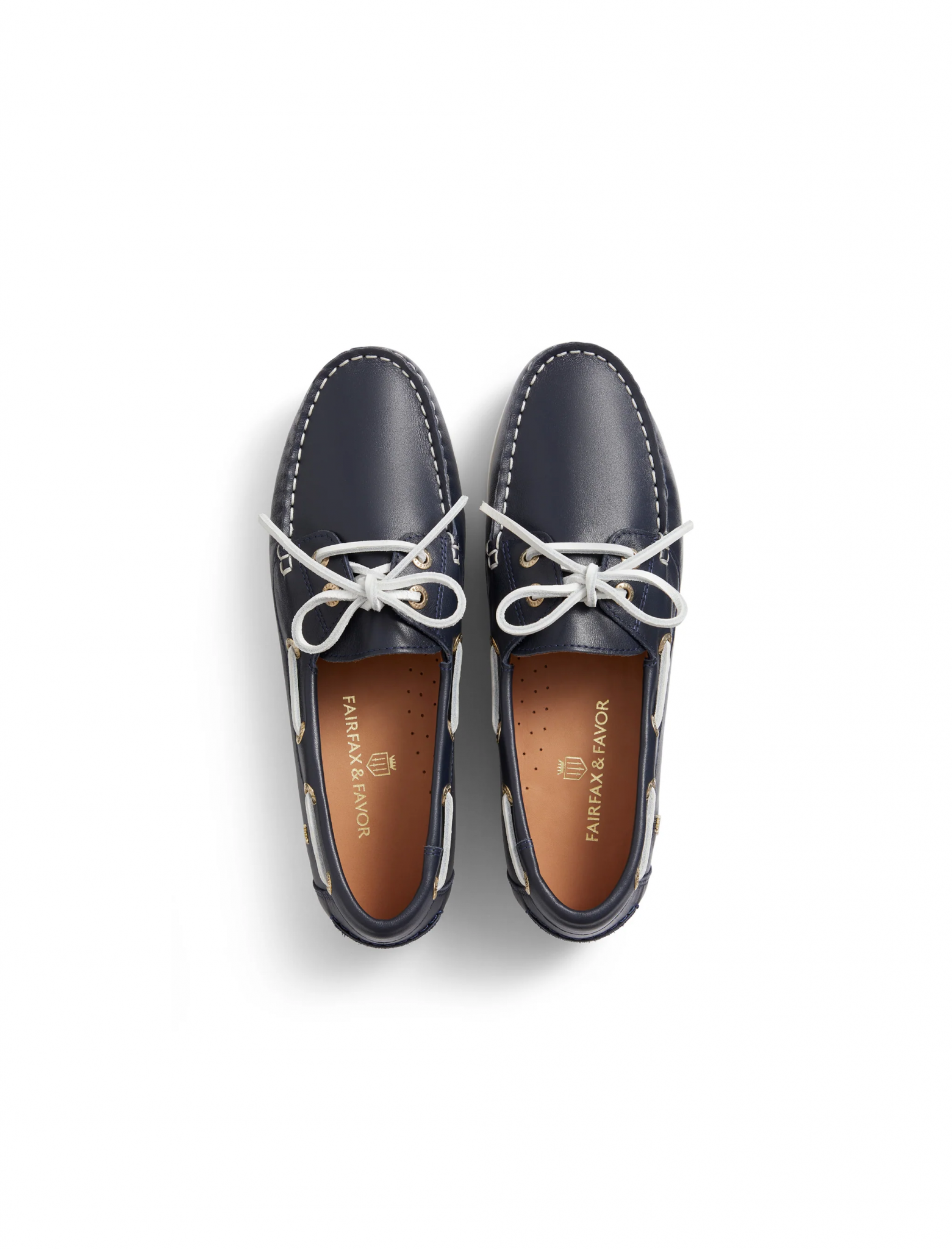 Fairfax & Favor Salcombe Leather Deck Shoe - Navy - Ruffords Country Store