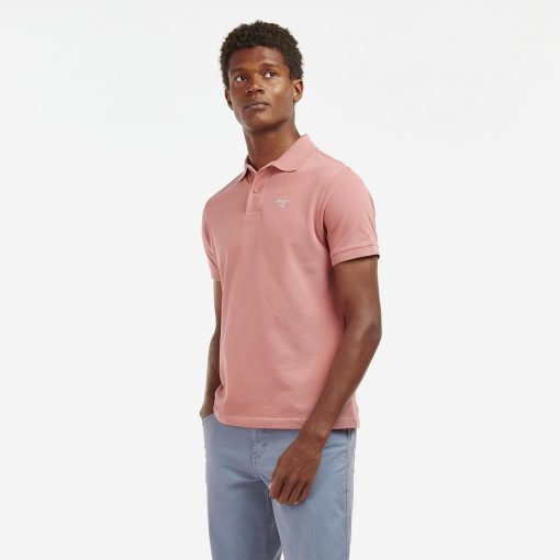 Barbour Sports Polo Shirt - Faded Pink
