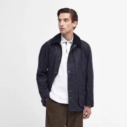 Barbour-Ashby-Wax-Jacket-Navy
