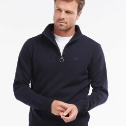 Barbour-Essential-Lambswool-Half-Zip-Sweater-Navy