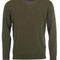 Barbour- Essential- Lambswool- V- Neck -Jumper-Seaweed-Ruffords-Country-Lifestyle.02