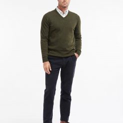 Barbour- Essential- Lambswool- V- Neck -Jumper-Seaweed-Ruffords-Country-Lifestyle.03
