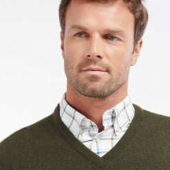 Barbour- Essential- Lambswool- V- Neck -Jumper-Seaweed-Ruffords-Country-Lifestyle.05