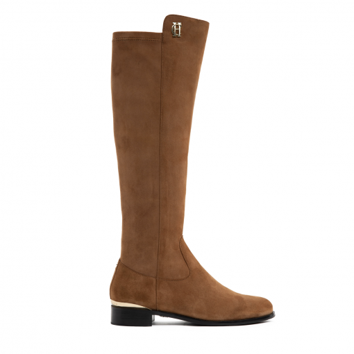 Holland Cooper albany knee boot tan suede