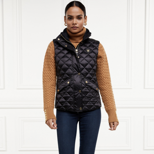 holland Cooper charlbury quilted gilet black