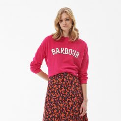 Barbour-Bracken-Sweatshirt-Pink-Dahlia
