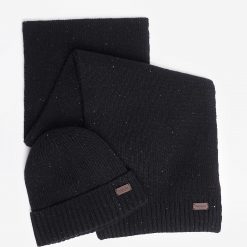 Barbour- Carlton- Fleck- Beanie- & -Scarf- Gift- Set - Black-Ruffords - Country - Lifestyle.01
