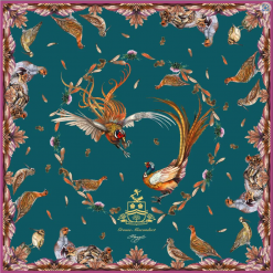 Clare-Haggas-Grouse-Misconduct-Aubergine-Teal-Large-Square-Silk-Scarf-Ruffords-Country-Lifestyle.2