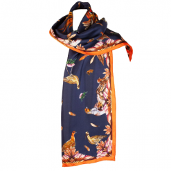 Clare-Haggas-Grouse-Misconduct-Navy-Seville-Classic-Silk-Scarf-Ruffords-Country-Lifestyle.4