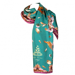 Clare-Haggas-Grouse-Misconduct-Teal-Aubergine-Classic-Silk-Scarf-Ruffords-Country-Lifestyle.2
