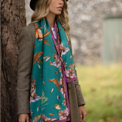 Clare-Haggas-Grouse-Misconduct-Teal-Aubergine-Classic-Silk-Scarf-Ruffords-Country-Lifestyle.3