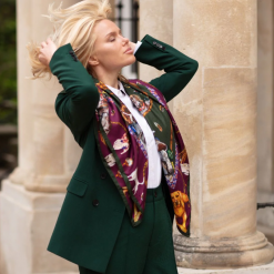 Clare-Haggas-its-a-dogs-life-Hunter-Green-Oxblood-Large-Square-Silk-Scarf-Ruffords-Country-Lifestyle.2