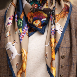 Clare-Haggas-its-a-dogs-life-Navy-Fawn-large-square-silk-scarf-Ruffords-Country-Lifestyle.1.