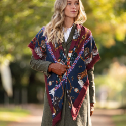 Clare-Haggas-its-a-dogs-life-navy-claret-silk-shawl-Ruffords-Country-Lifestyle.3.