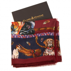 Clare-Haggas-its-a-dogs-life-navy-claret-silk-shawl-Ruffords-Country-Lifestyle.4.