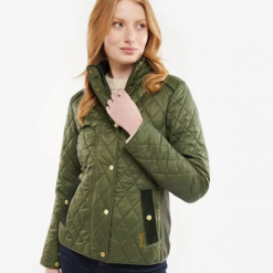 Barbour Yarrow Quilted Jacket, Olive Floral