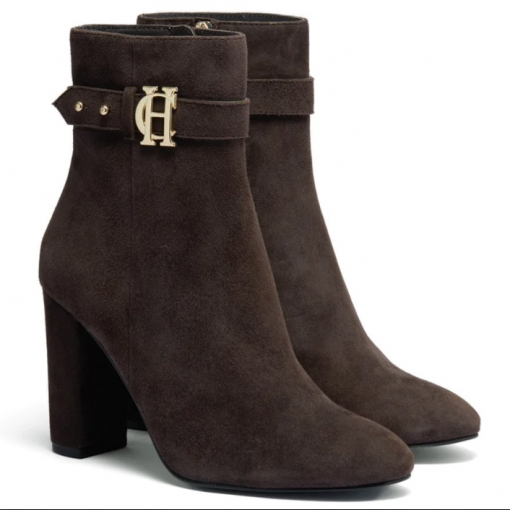 Holland Cooper Mayfair Suede Ankle Boot Chocolate