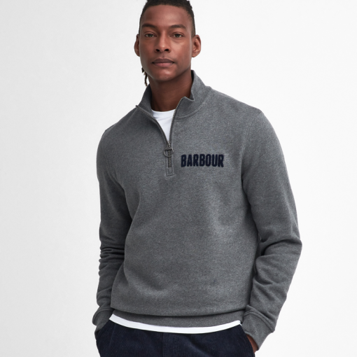 Barbour Cotes Half Zip Mid Grey