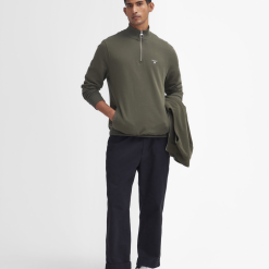 Barbour-Beckhill-Half-Zip-Sweater-Mid-olive-Ruffords-Country-lifestyle.3