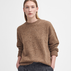 Barbour lavensdale crew neck jumper honey