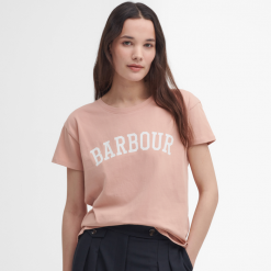 Barbour Northumberland T Shirt Mahogany Rose