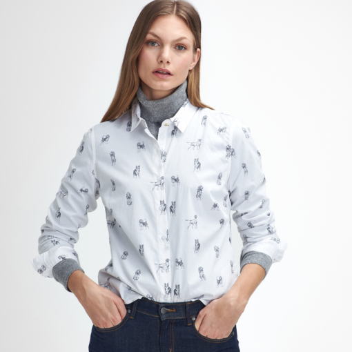 Barbour Brambles Tailored long sleeved shirt dog print