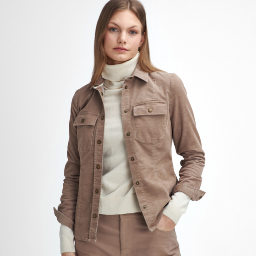 Barbour Willows cord long sleeved shirt sand dune