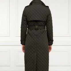 Holland Cooper Enstone Quilted Trench- Dark olive