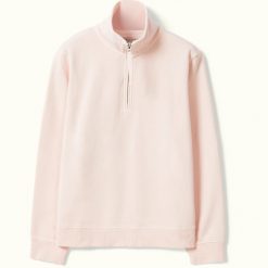 R M Williams Trickett 1/4 Zip sweatshirt- Rose smoke