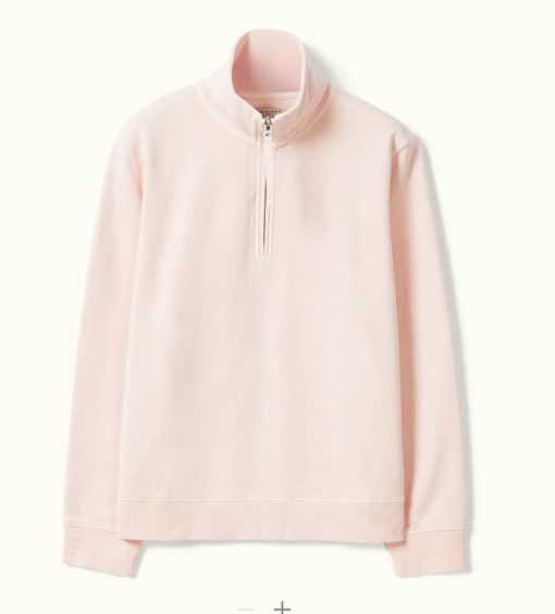 R M Williams Trickett 1/4 Zip sweatshirt- Rose smoke