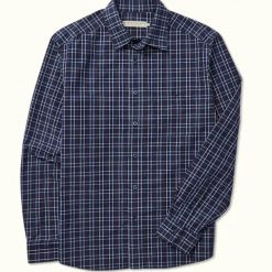 R M Williams classic shirt-Navy/Red/Cream