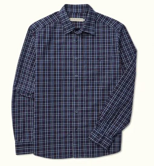 R M Williams classic shirt-Navy/Red/Cream