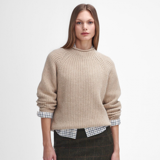 Barbour Willows High Neck Jumper - Oatmeal