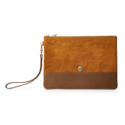 Fairfax & Favor Highbury Clutch - Tan Suede