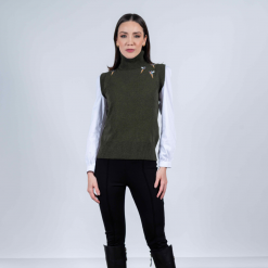 Hartwell Amara Pheasants Sleeveless Jumper - Olive