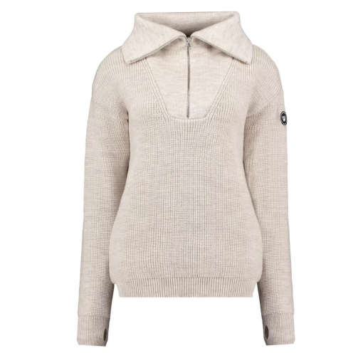 Holebrook Sandra T-Neck Windproof Wool Sweater - Sandshell